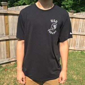 Large Black USC Trojans Football biker T-shirt